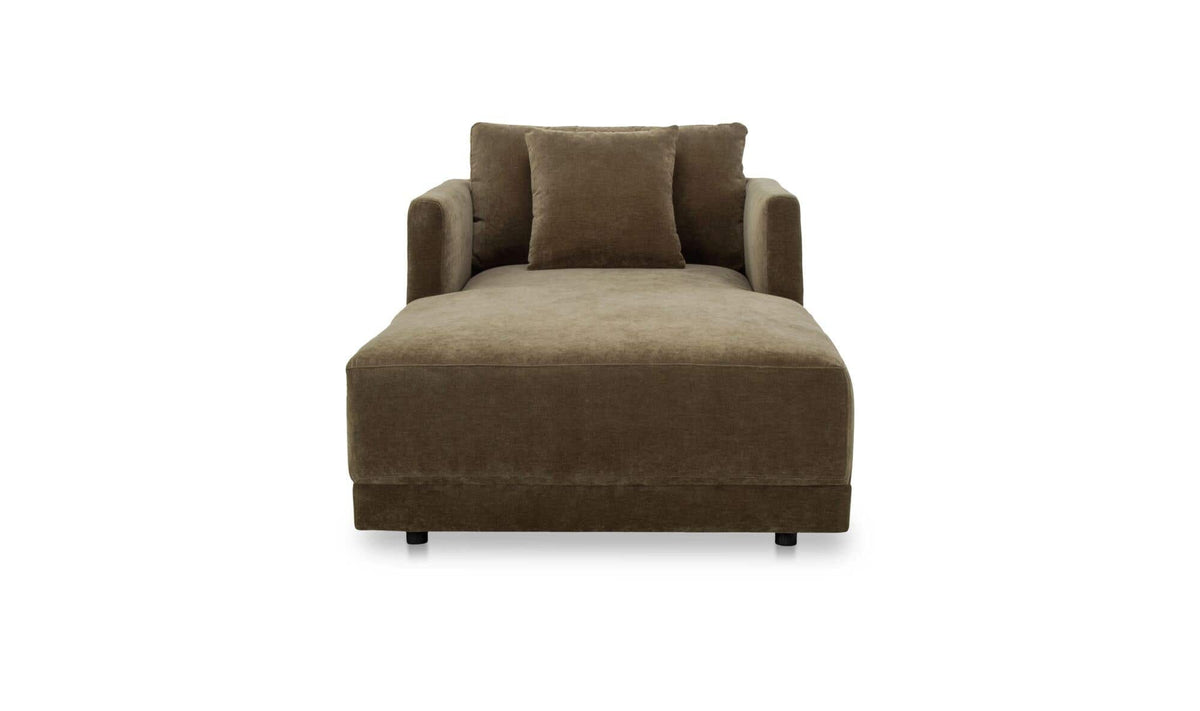 39.5" Green Upholstered Chaise