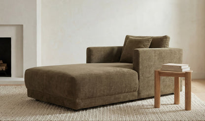 39.5" Green Upholstered Chaise