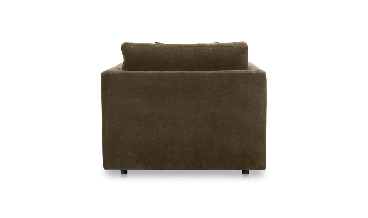 39.5" Green Upholstered Chaise