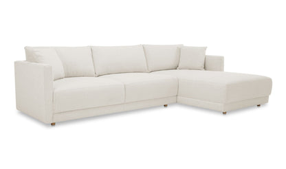 115.5" Oyster Upholstered Right Facing Sectional