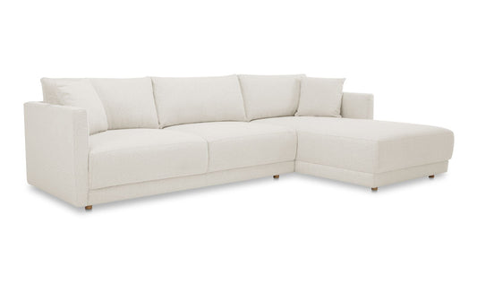 115.5" Oyster Upholstered Right Facing Sectional