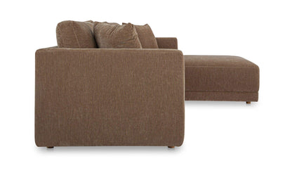 115.5" Camel Upholstered Right Facing Sectional