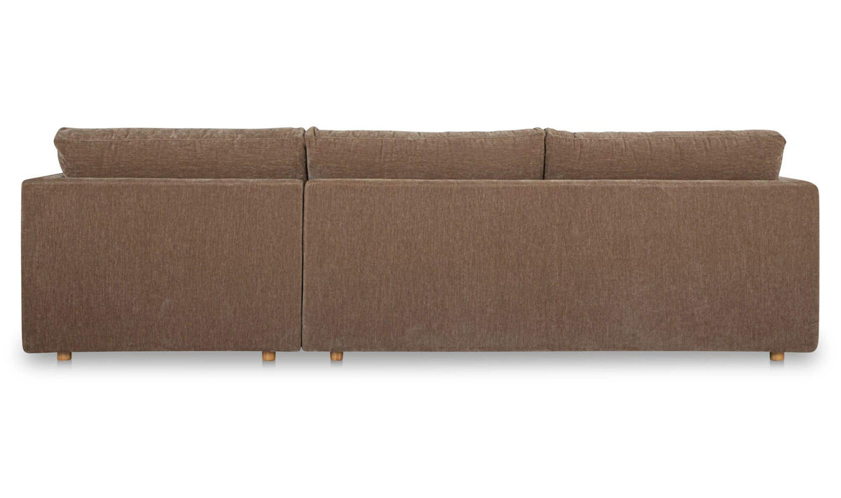 115.5" Camel Upholstered Right Facing Sectional