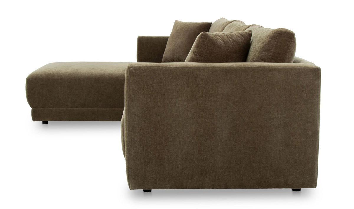 115.5" Green Upholstered Left Facing Sectional