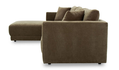 115.5" Green Upholstered Left Facing Sectional