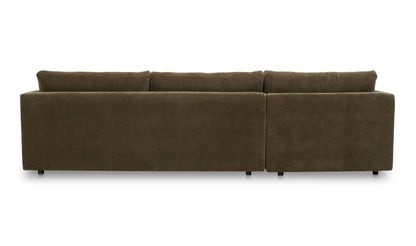 115.5" Green Upholstered Left Facing Sectional