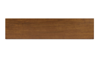 74" Brown Acacia Cabinet
