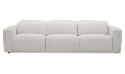 121.5" Flecked Oat Upholstered Power Recliner Sofa