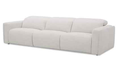 121.5" Flecked Oat Upholstered Power Recliner Sofa