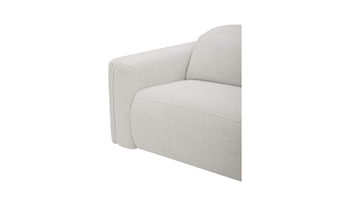 121.5" Flecked Oat Upholstered Power Recliner Sofa