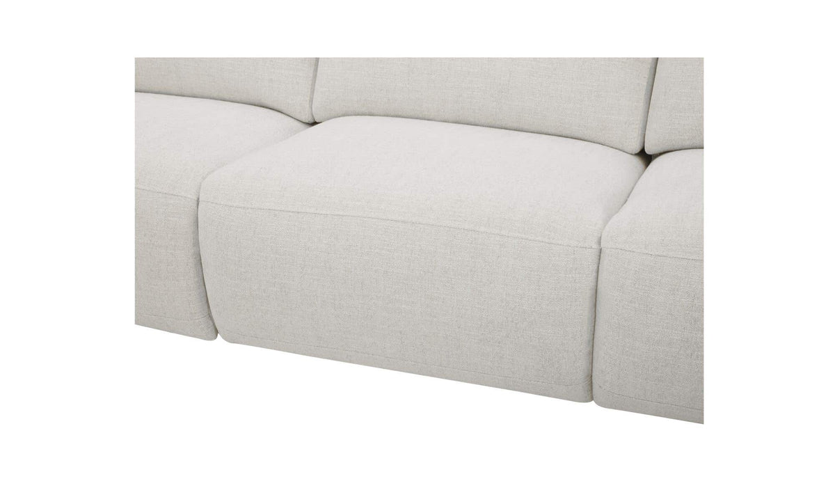 121.5" Flecked Oat Upholstered Power Recliner Sofa