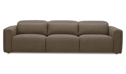 121.5" Soft Taupe Upholstered Power Recliner Sofa