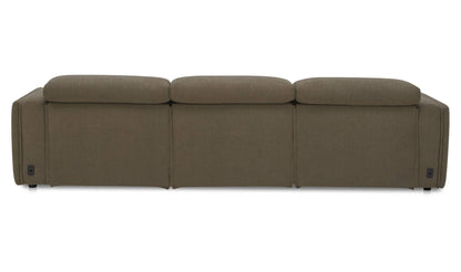 121.5" Soft Taupe Upholstered Power Recliner Sofa