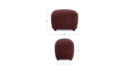 25.2" Berry Upholstered Ottoman