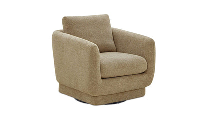 33.07" Jute Upholstered Swivel Accent Chair