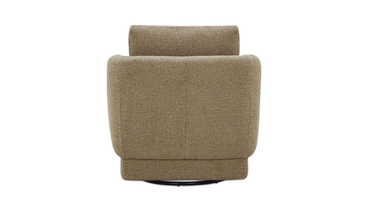 33.07" Jute Upholstered Swivel Accent Chair