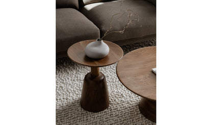 16" Dark Brown Acacia Side Table