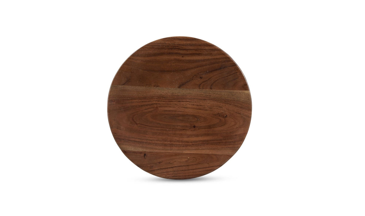 16" Dark Brown Acacia Side Table