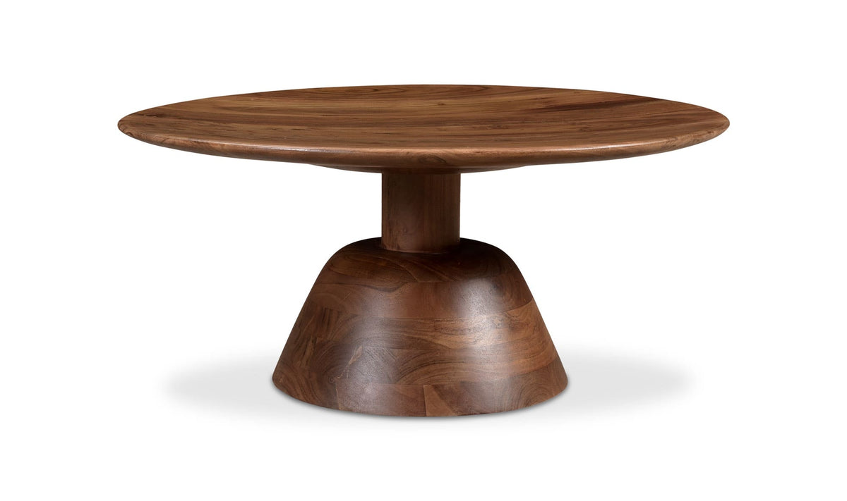 30" Dark Brown Acacia Coffee Table
