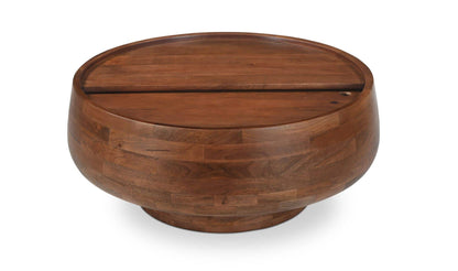 33" Natural Mango Wood Storage Coffee Table