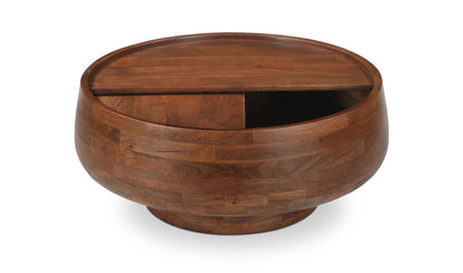 33" Natural Mango Wood Storage Coffee Table