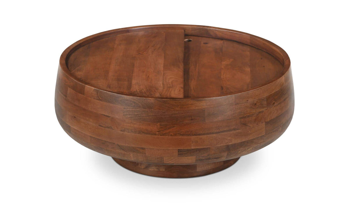 33" Natural Mango Wood Storage Coffee Table
