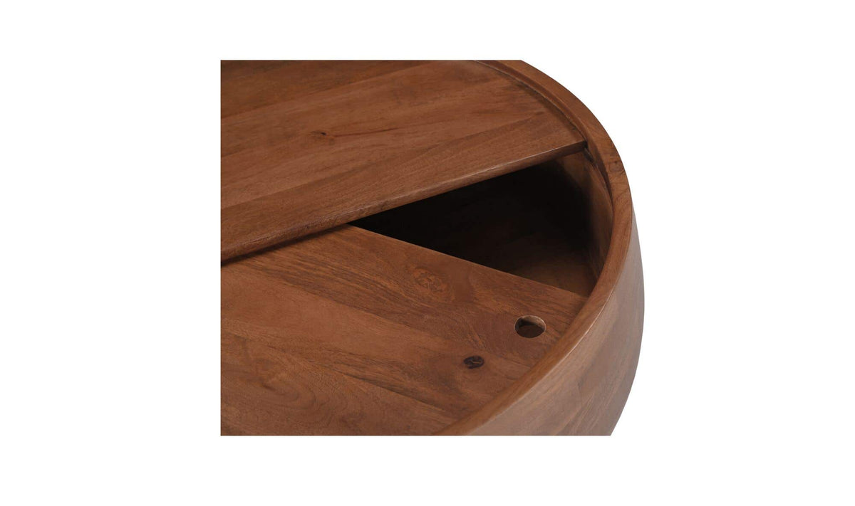 33" Natural Mango Wood Storage Coffee Table