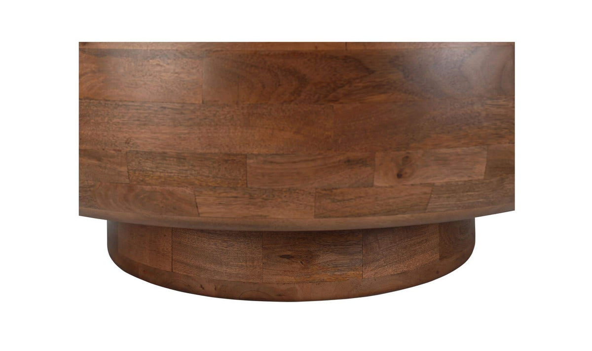 33" Natural Mango Wood Storage Coffee Table