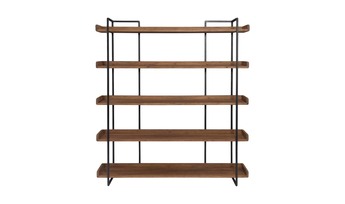 68" Large Light Brown Acacia Large Bookcase
