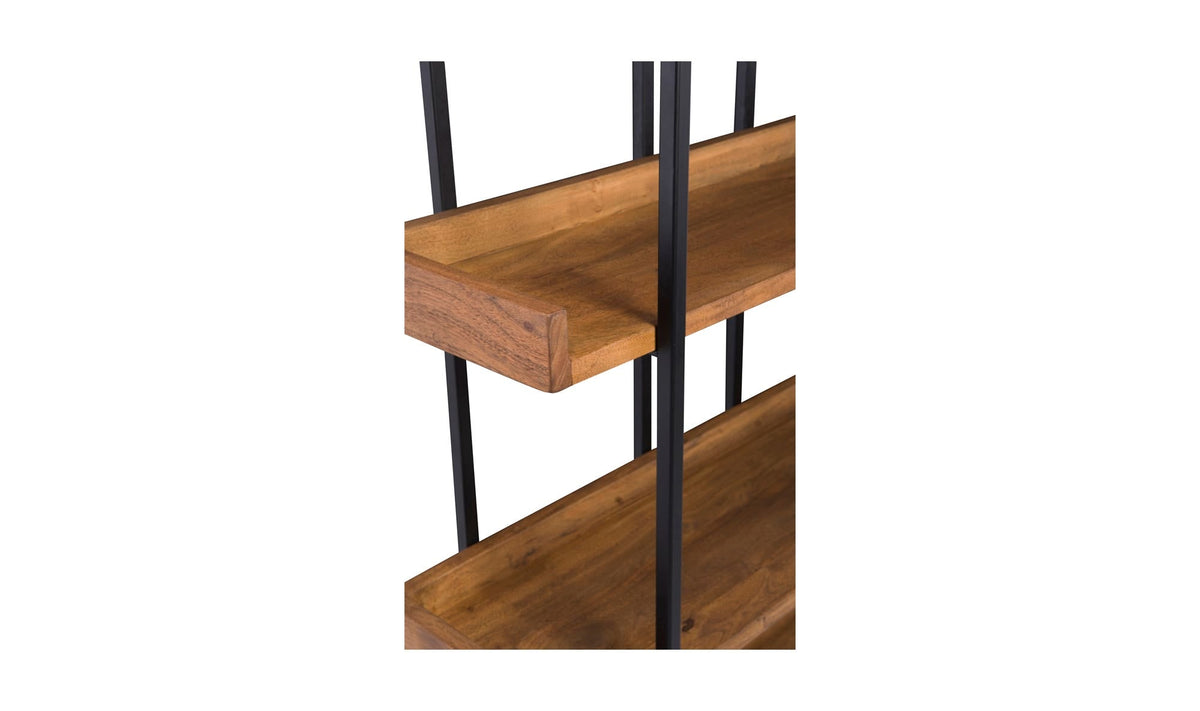 44" Small Light Brown Acacia Small Bookcase