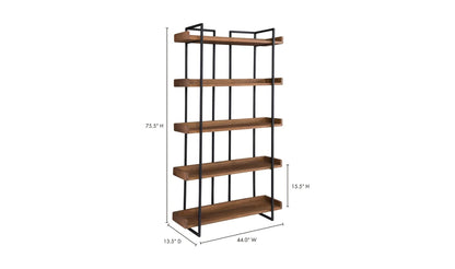 44" Small Light Brown Acacia Small Bookcase