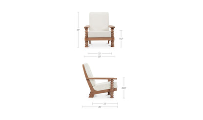 30" Off White Upholstered Accent Chair