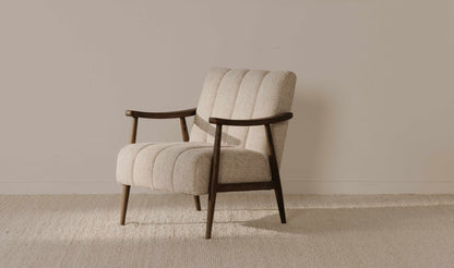 26" Pebbled Beige Upholstered Accent Chair