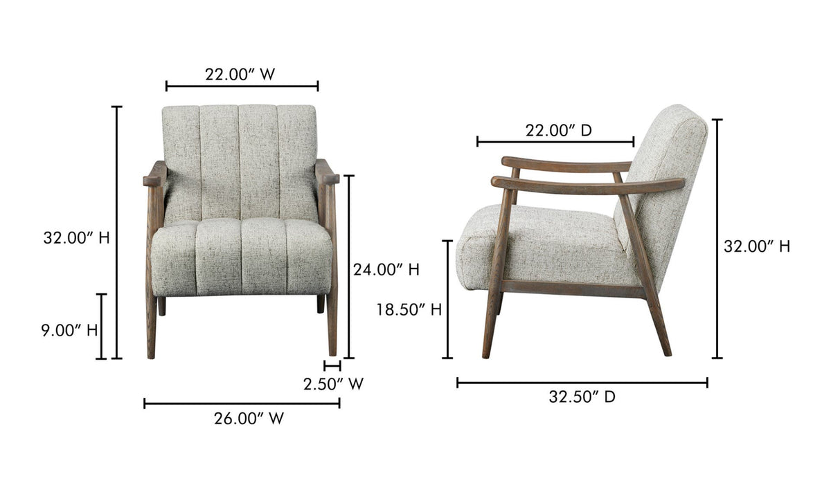 26" Pebbled Beige Upholstered Accent Chair