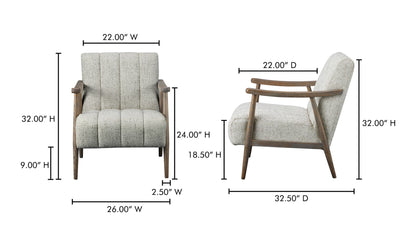 26" Pebbled Beige Upholstered Accent Chair