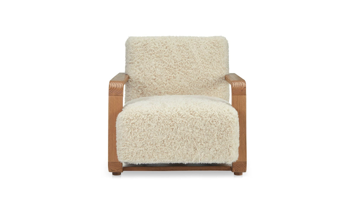 29.5" Cream Upholstered Lounge Chair