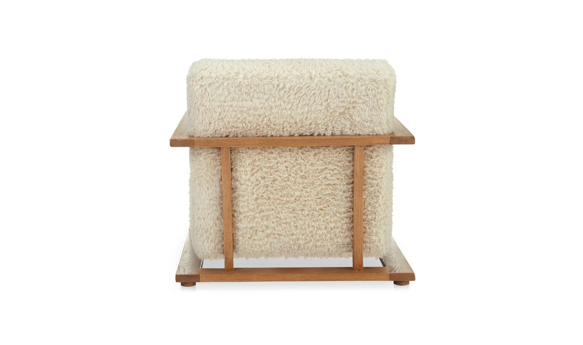 29.5" Cream Upholstered Lounge Chair