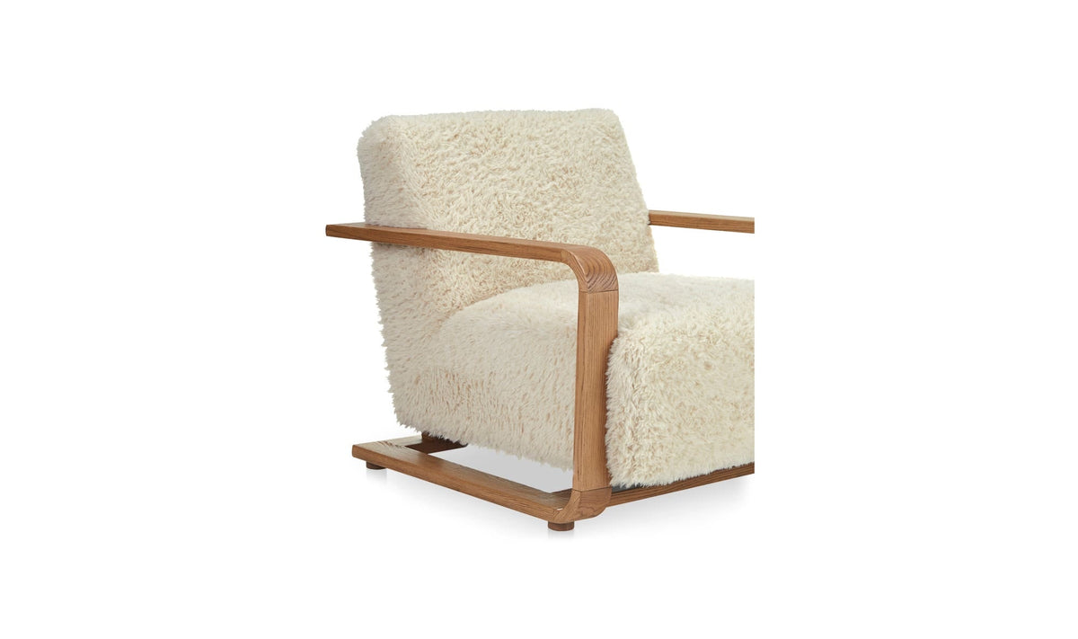 29.5" Cream Upholstered Lounge Chair
