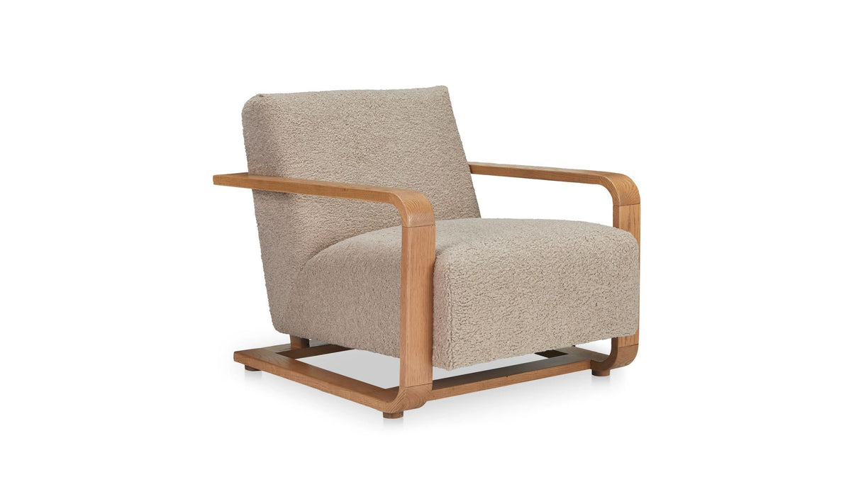 29.5" Beige Upholstered Lounge Chair