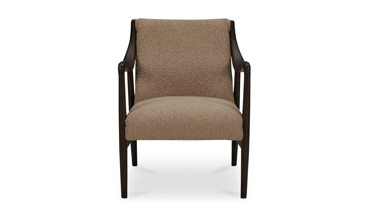 25" Beige Faux Shearling Upholstered Accent Chair
