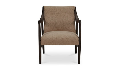25" Beige Faux Shearling Upholstered Accent Chair