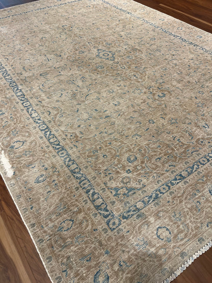 Elegant Antique Distressed Keshan Wool Rug MP5287 - 7.5 x 10.3