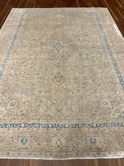Elegant Antique Distressed Keshan Wool Rug MP5287 - 7.5 x 10.3