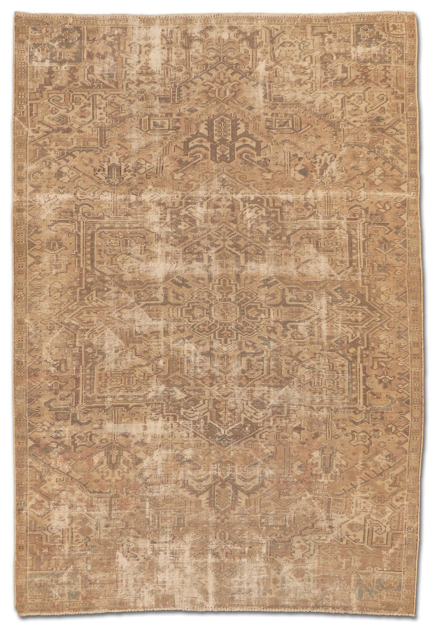 Elegant Antique Distressed Heriz Wool Rug Antique Distressed Heriz MP5293 - 7'4"x10'5"