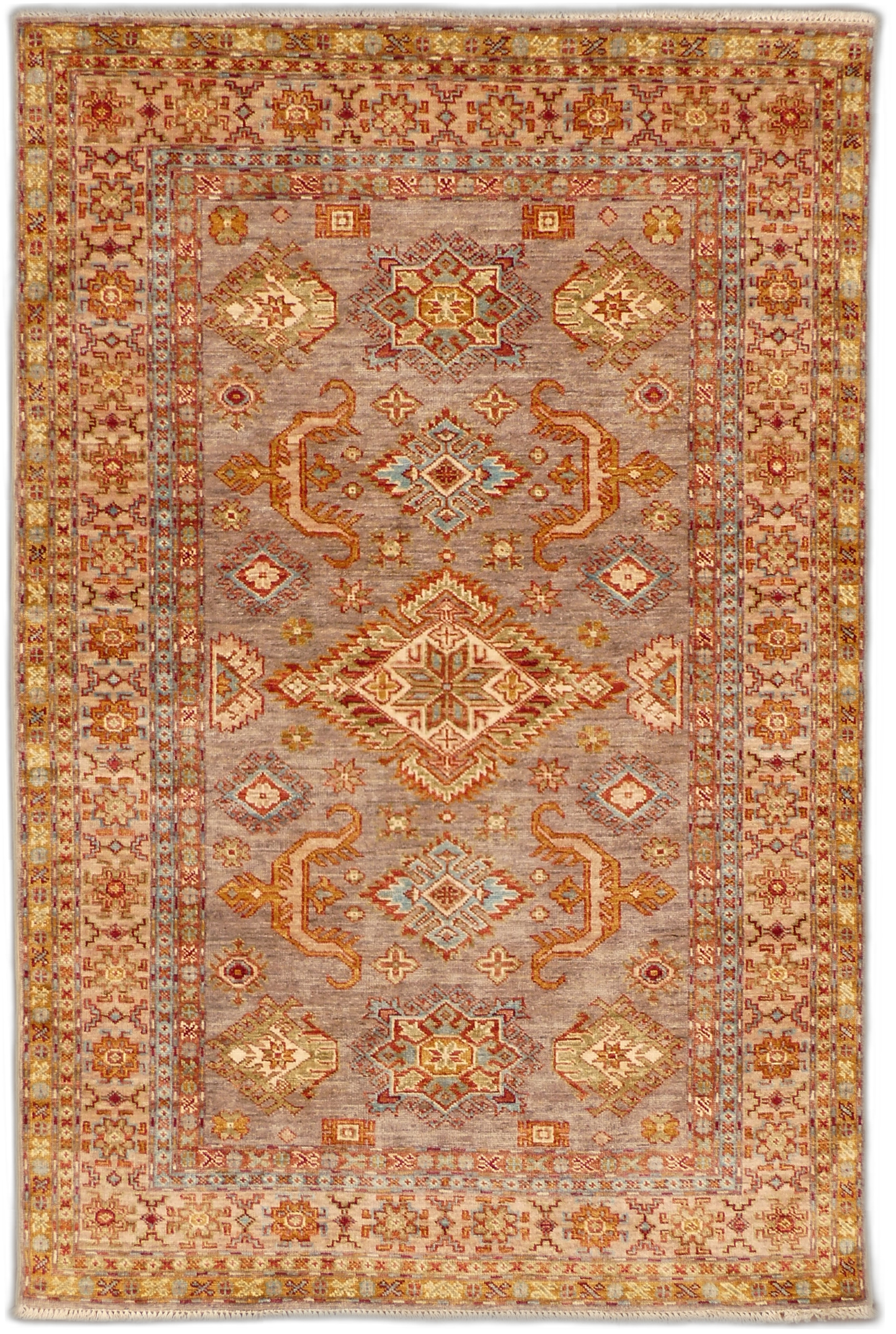 Traditional Kazak Geometric Wool Rug MP5573 - 4 x 6