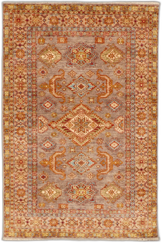 Traditional Kazak Geometric Wool Rug MP5573 - 4 x 6