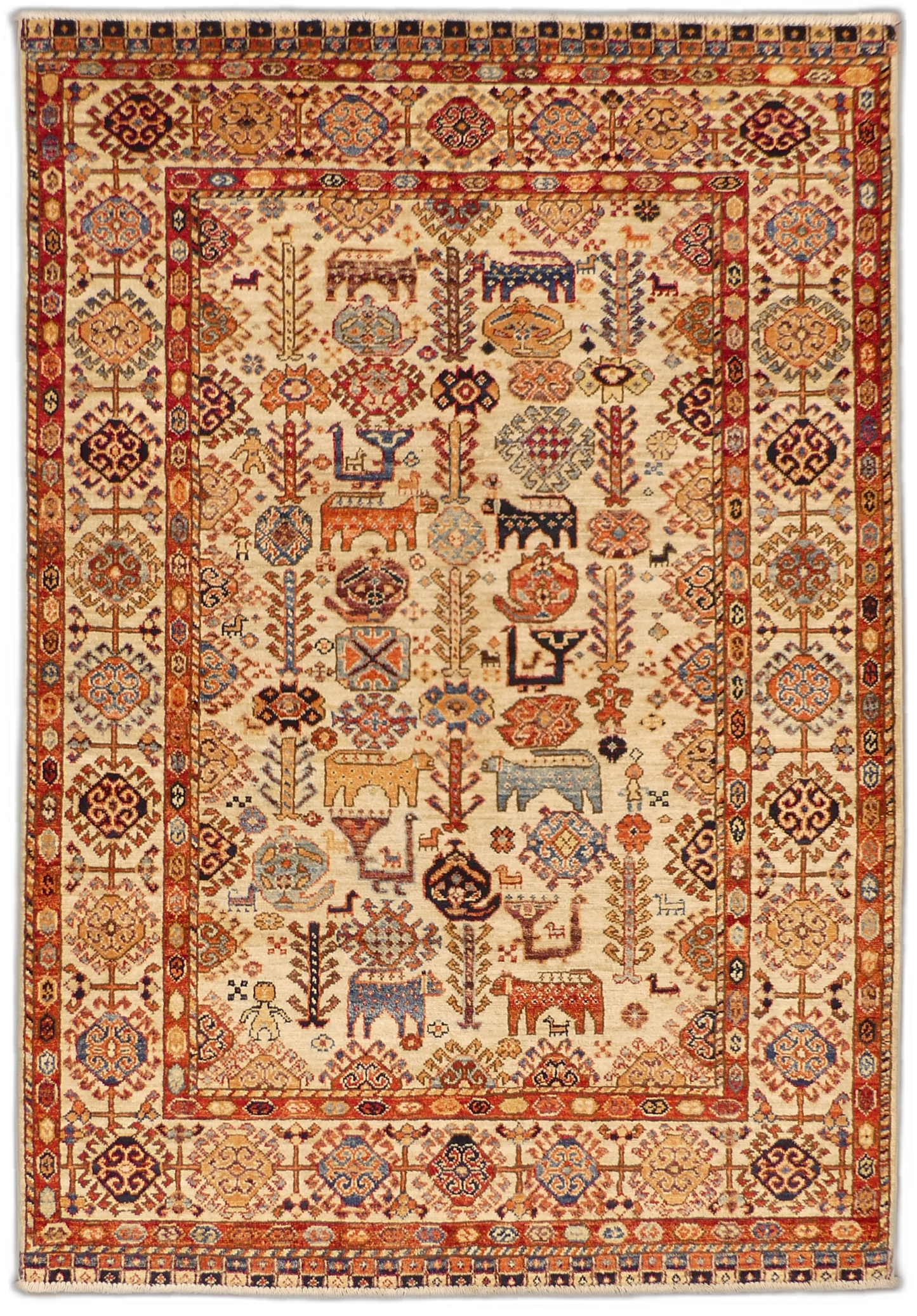 MP5578 Traditional Tribal Shiraz Wool Rug - 4 x 6