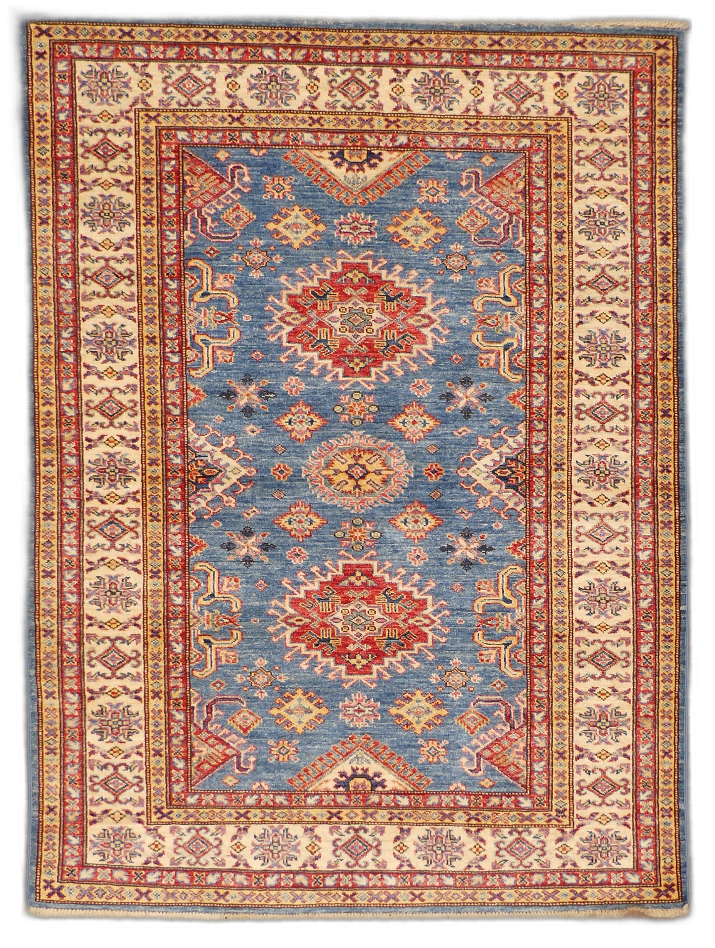 Traditional Kazak Wool Rug With Geometric Medallion Design MP5596 - 4 x 6