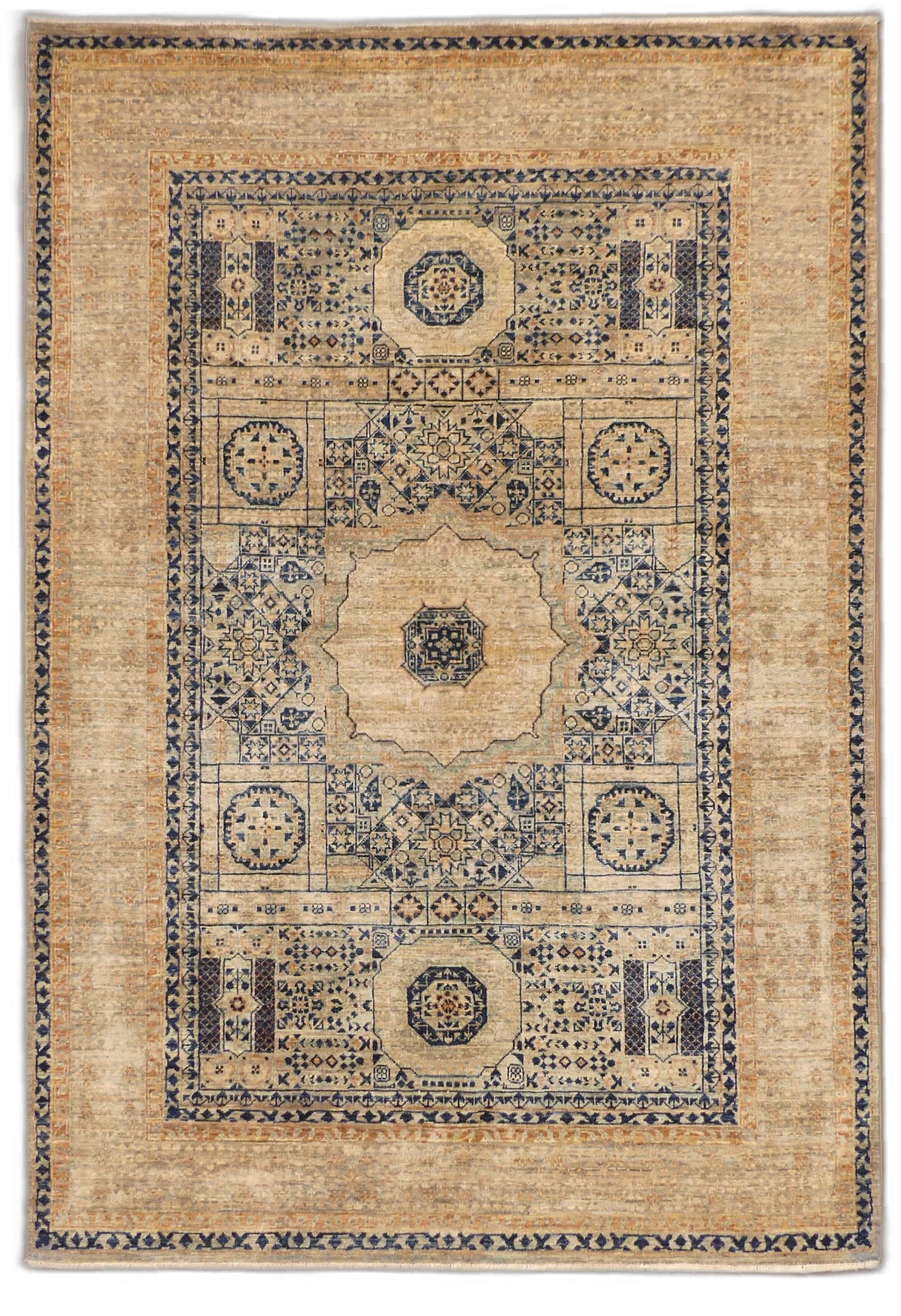 Mamluk Sultanate Geometric Wool Rug MP5599 - 4'1" x 6'1"