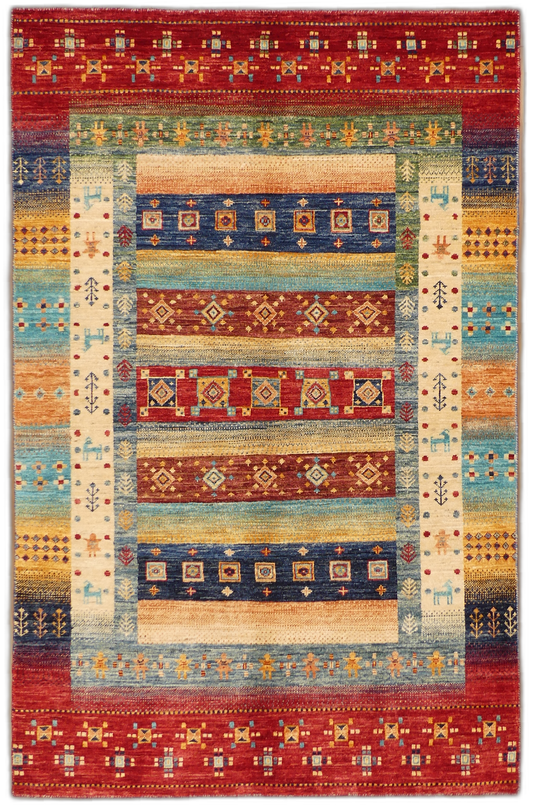 Geometric Tribal Wool Gabbeh Rug MP5623 - 4 x 6